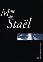 Cover of: Madame de Staël by Michel Delon, Françoise Mélonio