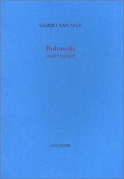 Cover of: Boltanski : Souvenance