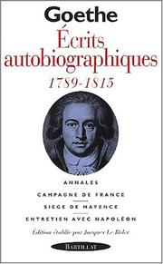Cover of: La Révolution et l'Empire  by Johann Wolfgang von Goethe