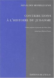 Cover of: Contributions à l'histoire du judaïsme