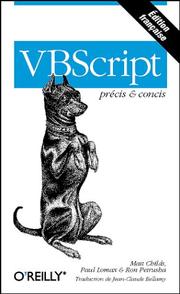 Cover of: VBScript by Matt Childs, Paul Lomax, Ron Petrusha, Childs