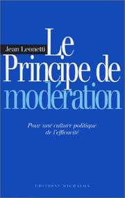 Cover of: Le Principe de modération