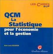 Cover of: La statistique pour l'économie et la gestion: QCM