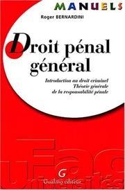 Cover of: Droit penal general