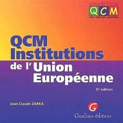 Cover of: Qcm institutions de l'union europeennes