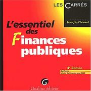 L'essentiel des finances publiques by F. Chouvel