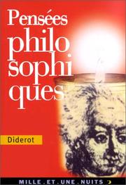 Cover of: Pensées philosophiques