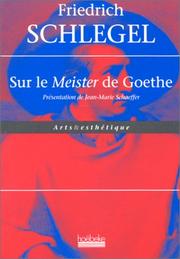 Cover of: Sur le Meister de Goethe