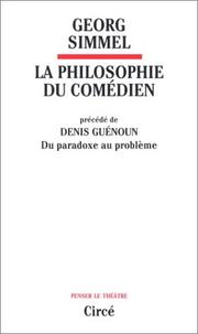 Cover of: Philosophie du comedien