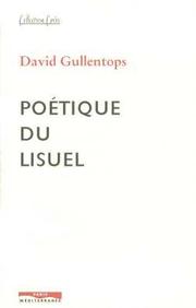 Cover of: Poetique du lisuel by David Gullentops, David Gullentops