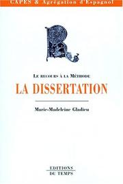 Cover of: La dissertation d'espagnol au capes d'espagnol