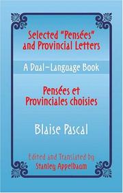 Cover of: Selected "Pensees" and Provincial Letters/Pensees et Provinciales choisies: A Dual-Language Book (Dual-Language Books)