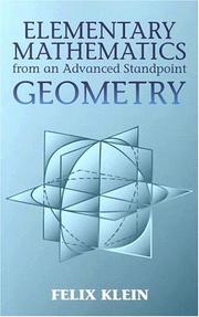 Cover of: Elementary Mathematics from an Advanced Standpoint by Felix Klein