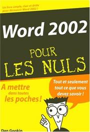 Cover of: Word 2002 pour les nuls by Dan Gookin, Dan Gookin