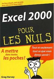 Cover of: Excel 2000 pour les nuls by Greg Harvey