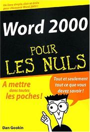 Word 2000 pour les nuls by Dan Gookin