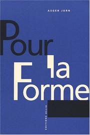 Cover of: Pour la forme by Asger Jorn