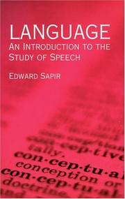 Cover of: Language by Edward Sapir