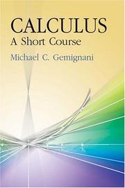 Cover of: Calculus: a short course