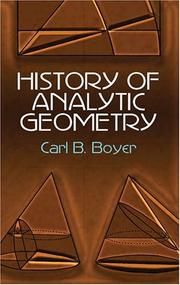 Cover of: History of analytic geometry by Carl B. Boyer