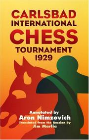 Cover of: Carlsbad International Chess Tournament 1929 by Aron Nimzovich