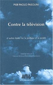 Cover of: Contre la elevision by Pier Paolo Pasolini