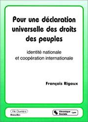 Pour une déclaration universelle des droits des peuples by François Rigaux