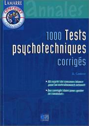 1000 tests psychotechniques corrigés by André Combres