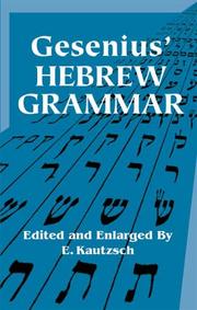 Cover of: Gesenius' Hebrew grammar by Wilhelm Gesenius