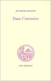Cover of: Dans l'interstice