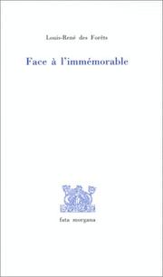 Cover of: Face à l'immémorable