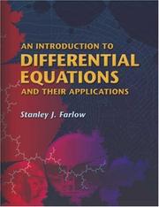 Cover of: An Introduction to Differential Equations and Their Applications