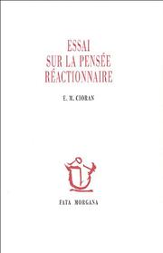 Cover of: Essai sur la pensée réactionnaire