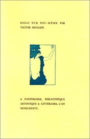 Cover of: Essai sur soi-même by Victor Segalen