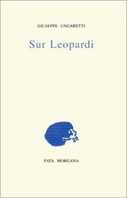 Cover of: Sur Leopardi