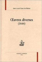 Cover of: Oeuvres diverses (1644)
