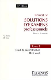 Cover of: Solutions examens professionnels , tome 3