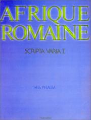 Cover of: Afrique romaine. Scripta varia 1
