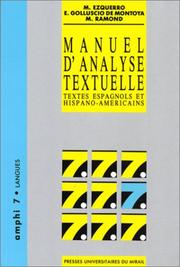 Cover of: Manuel d'analyse textuelle: Textes espagnols et hispano-americains