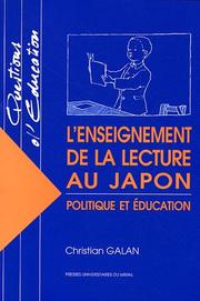 Cover of: L'enseignement de la lecture au Japon  by Christian Galan