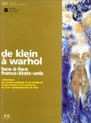 Cover of: De Klein a Warhol - Face-a-Face France/Etats-Unis