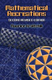 Cover of: Mathematical Recreations by Maurice Kraitchik