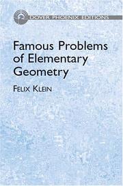Famous Problems of Elementary Geometry by Felix Klein