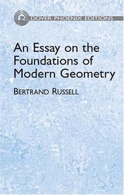 Cover of: An essay on the foundations of geometry by Bertrand Russell