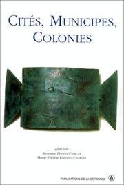 Cover of: Cités, Municipes, Colonies  by Dondin, M. Payre, M. Raepsaet, T. Charlier