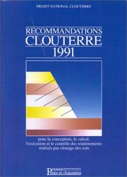 Cover of: Recommandations clouterre 1991 pour la conception, le calcul, l'execution et le controle des soutene by 