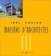 Cover of: Maisons d'architectes, tome 3