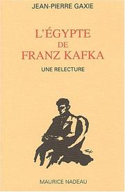 Cover of: L'egypte de franz kafka