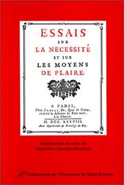 Cover of: Essais sur la nécessité et sur les moyens de plaire