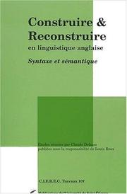 Cover of: Construire et reconstruire en linguistique anglaise